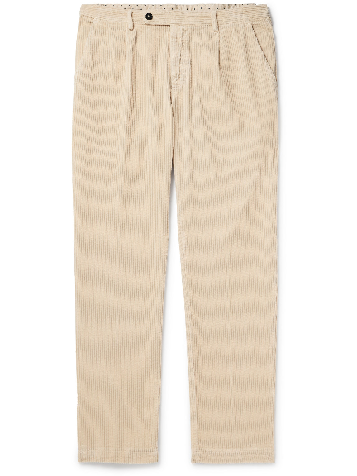 Massimo Alba - Ionio2 Tapered Pleated Cotton-Corduroy Trousers - Men - Neutrals - IT 50 von Massimo Alba