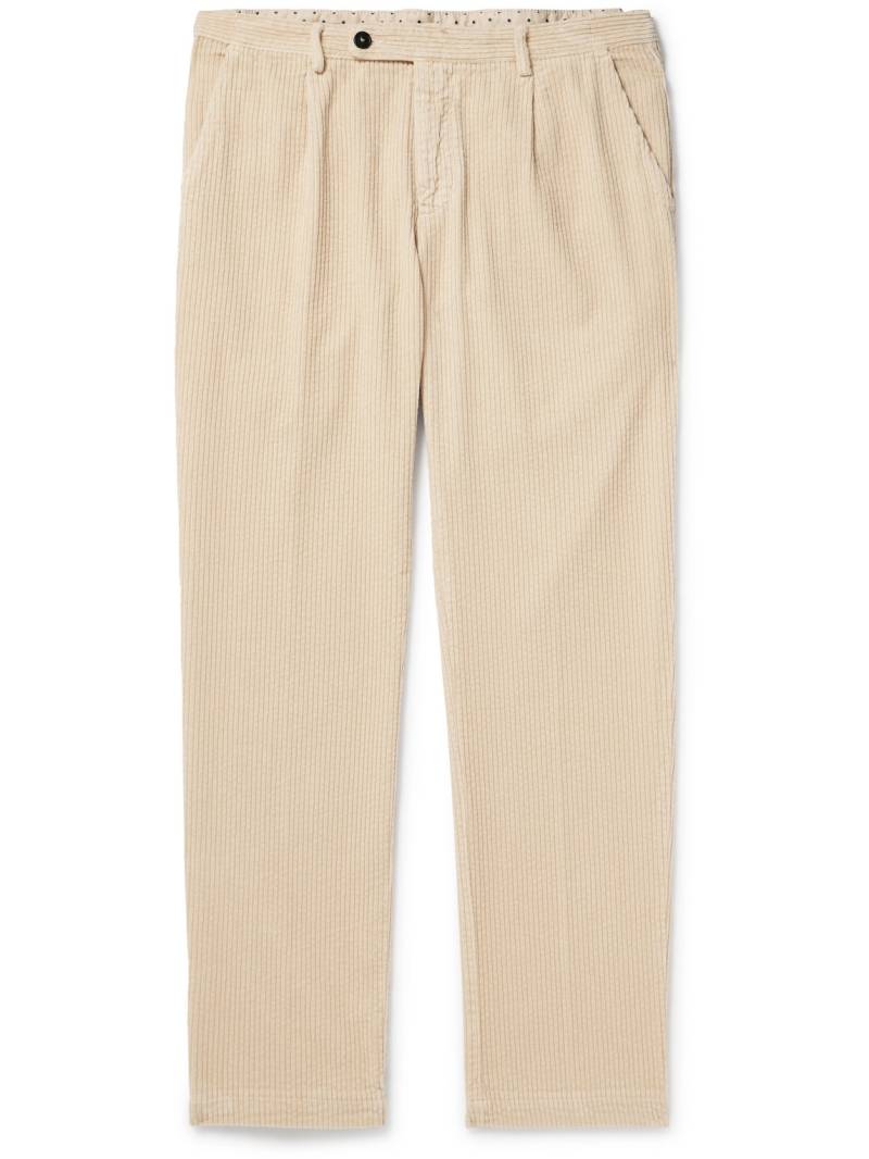 Massimo Alba - Ionio2 Tapered Pleated Cotton-Corduroy Trousers - Men - Neutrals - IT 52 von Massimo Alba