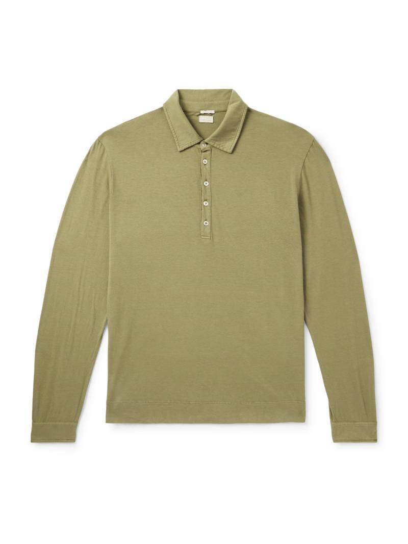 Massimo Alba - Ischia Cotton and Cashmere-Blend Jersey Polo Shirt - Men - Green - M von Massimo Alba