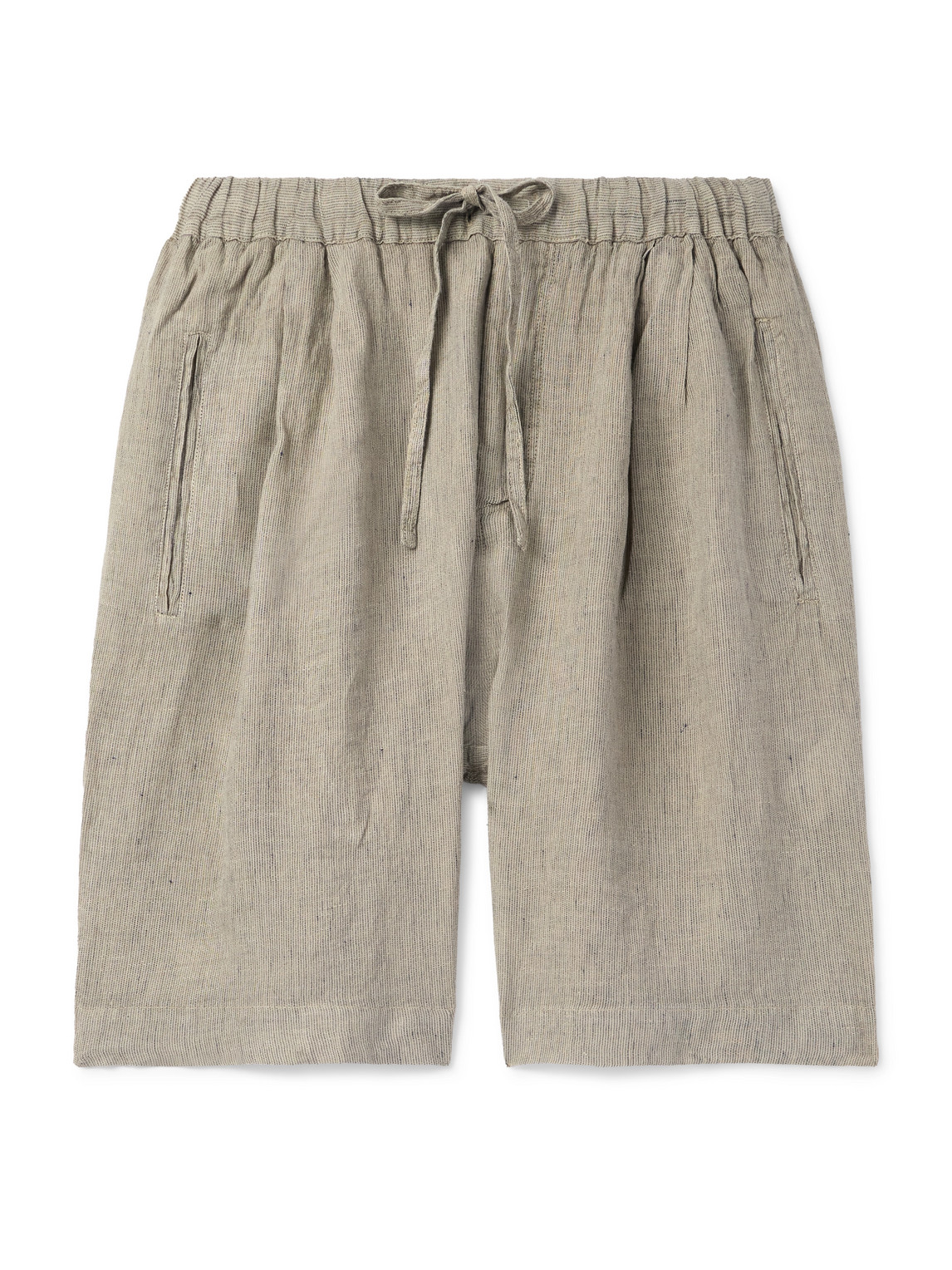 Massimo Alba - Kevin Straight-Leg Pleated Linen Drawstring Shorts - Men - Neutrals - XXL von Massimo Alba