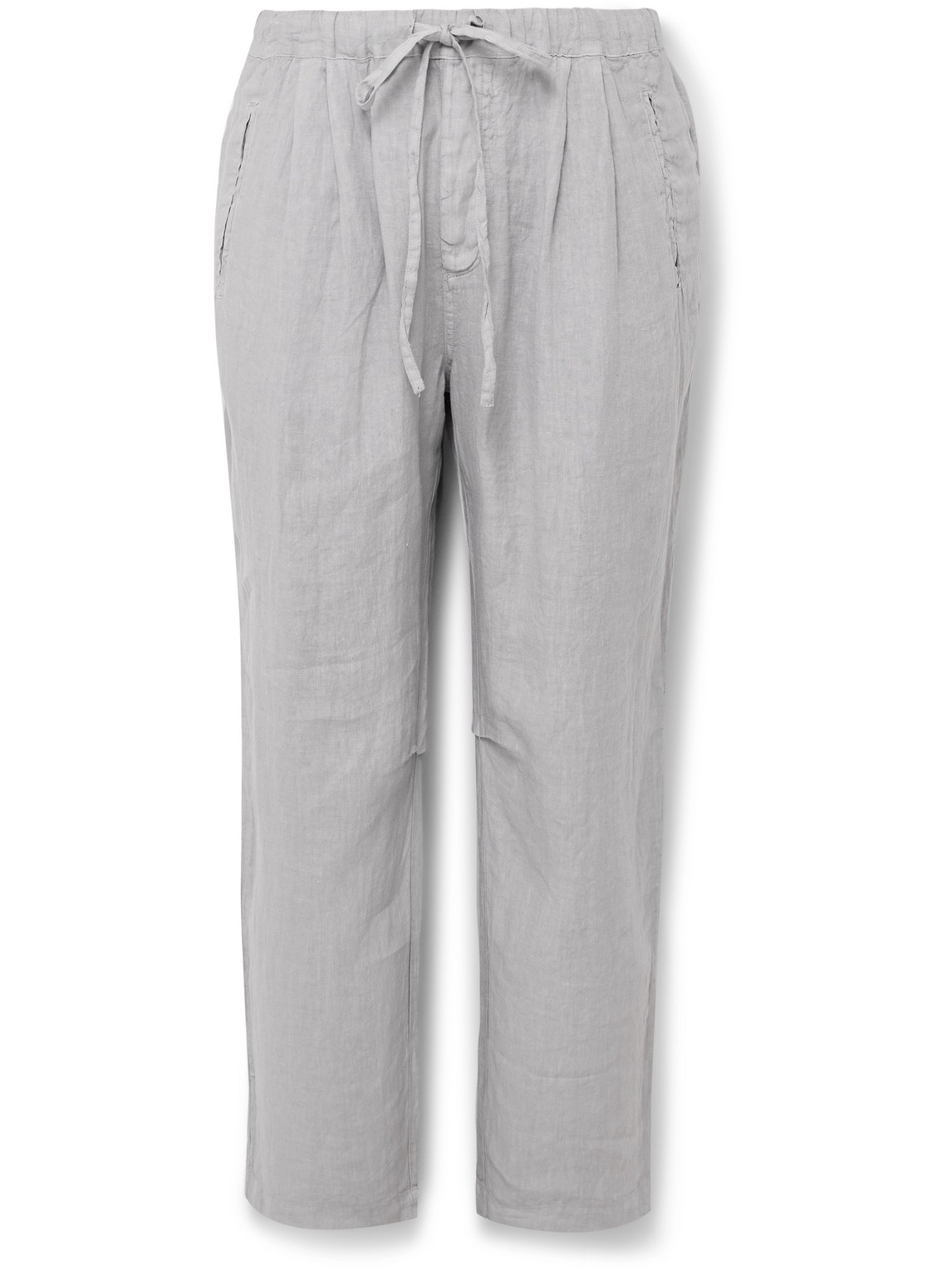 Massimo Alba - Key West Straight-Leg Pleated Linen Drawstring Trousers - Men - Gray - L von Massimo Alba