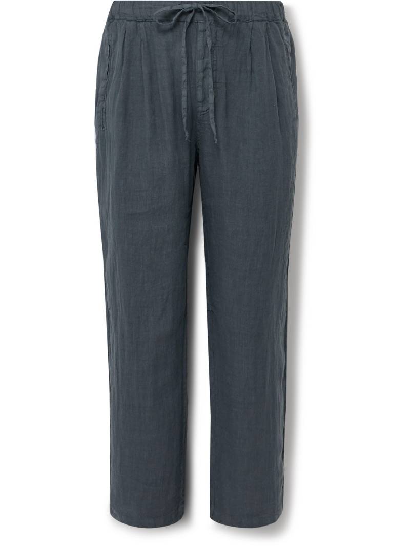 Massimo Alba - Key West Straight-Leg Pleated Linen Drawstring Trousers - Men - Gray - XXL von Massimo Alba