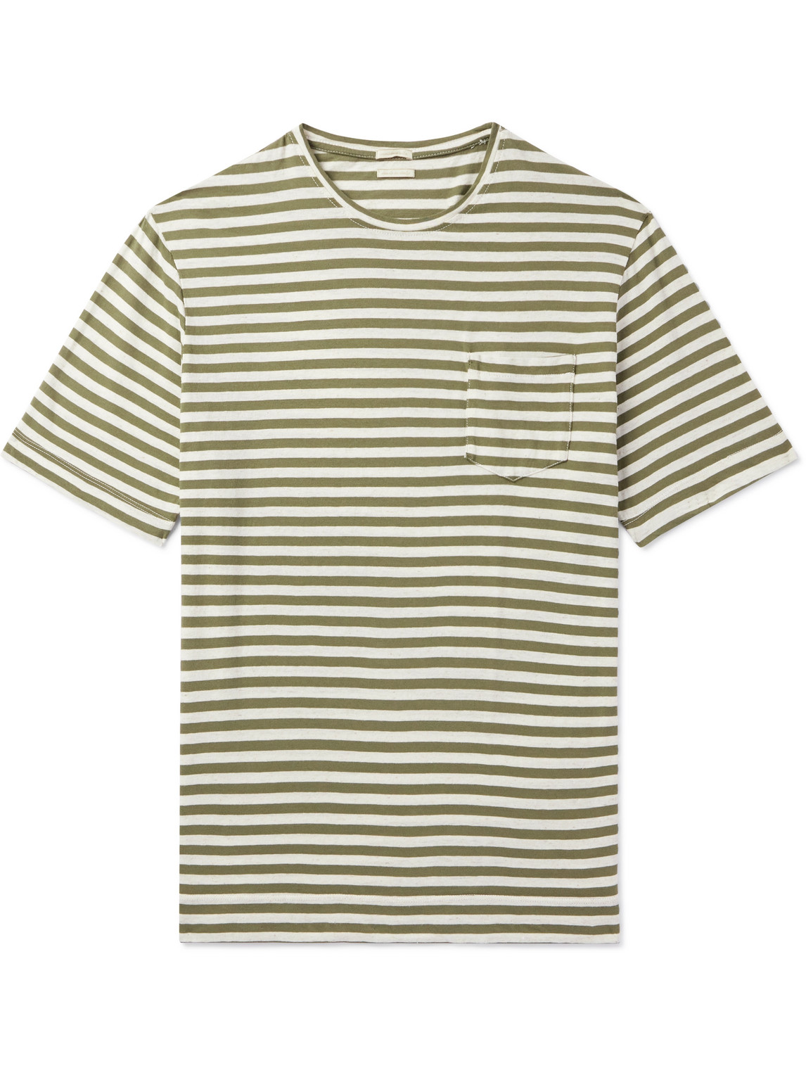 Massimo Alba - Panarea Striped Cotton and Linen-Blend T-Shirt - Men - White - M von Massimo Alba