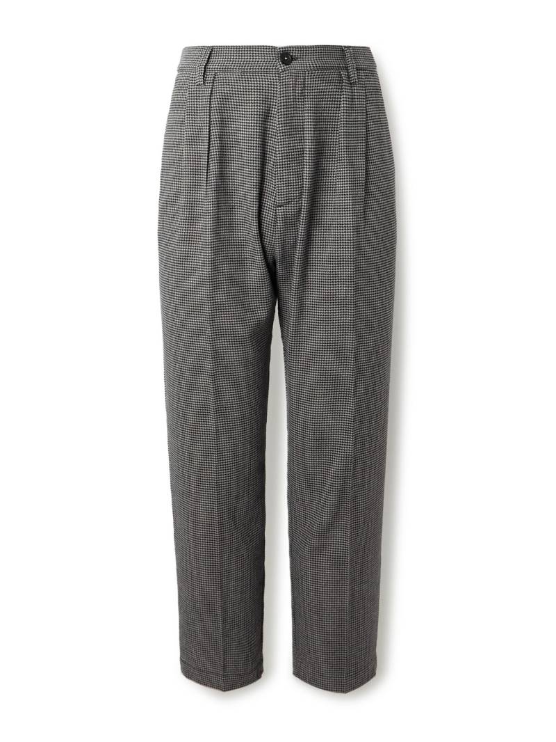 Massimo Alba - Stan Straight-Leg Pleated Houndstooth Cotton Trousers - Men - Gray - IT 46 von Massimo Alba