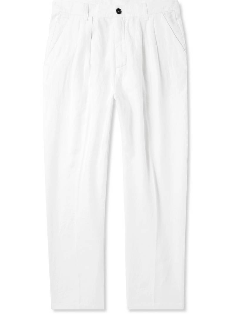 Massimo Alba - Stan Straight-Leg Pleated Linen Trousers - Men - White - IT 48 von Massimo Alba
