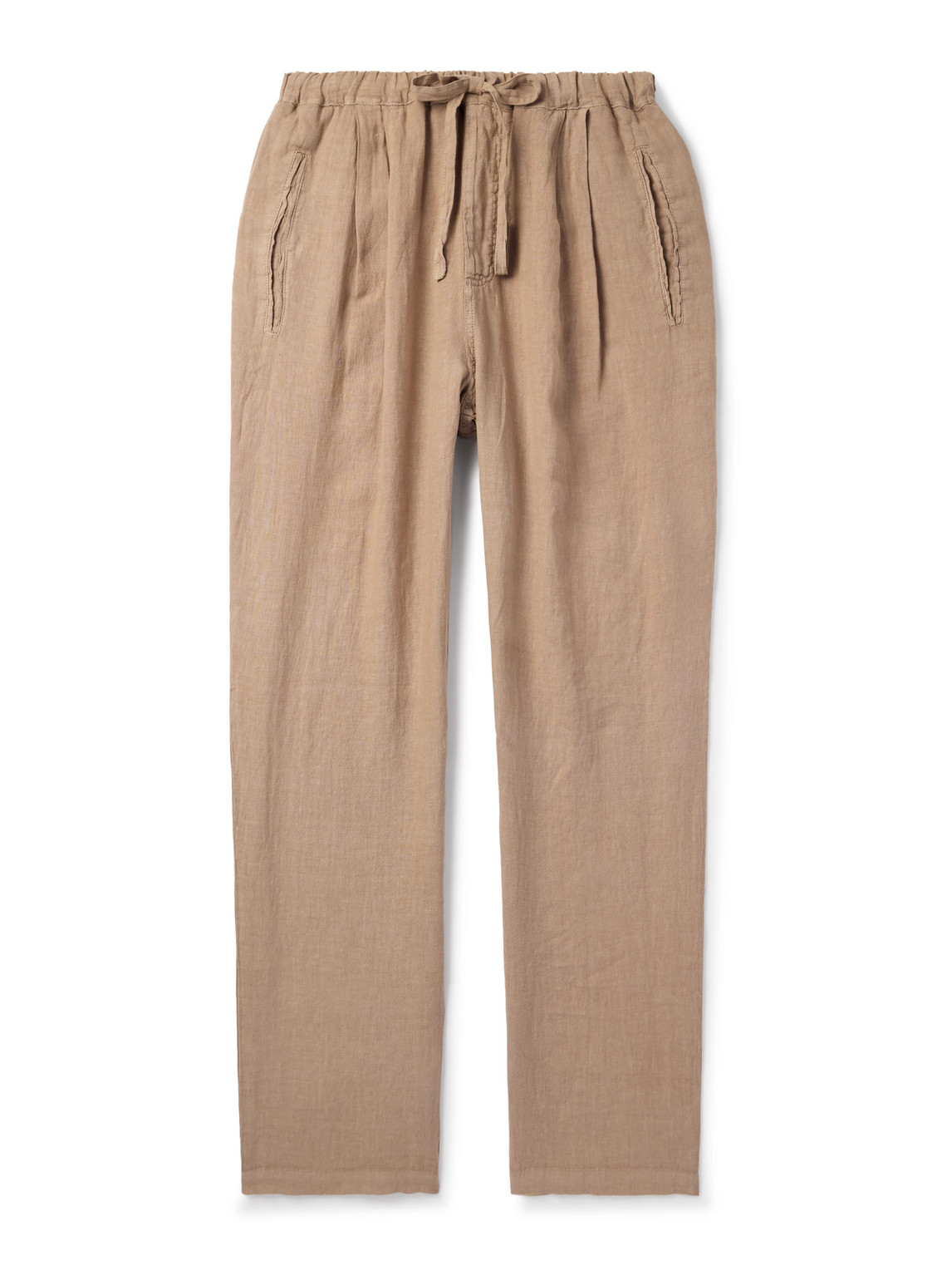 Massimo Alba - Straight-Leg Pleated Linen Drawstring Trousers - Men - Neutrals - L von Massimo Alba