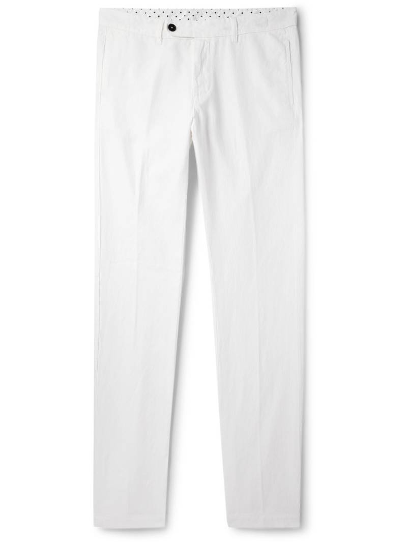 Massimo Alba - Winch2 Slim-Fit Straight-Leg Cotton and Linen-Blend Trousers - Men - White - IT 54 von Massimo Alba