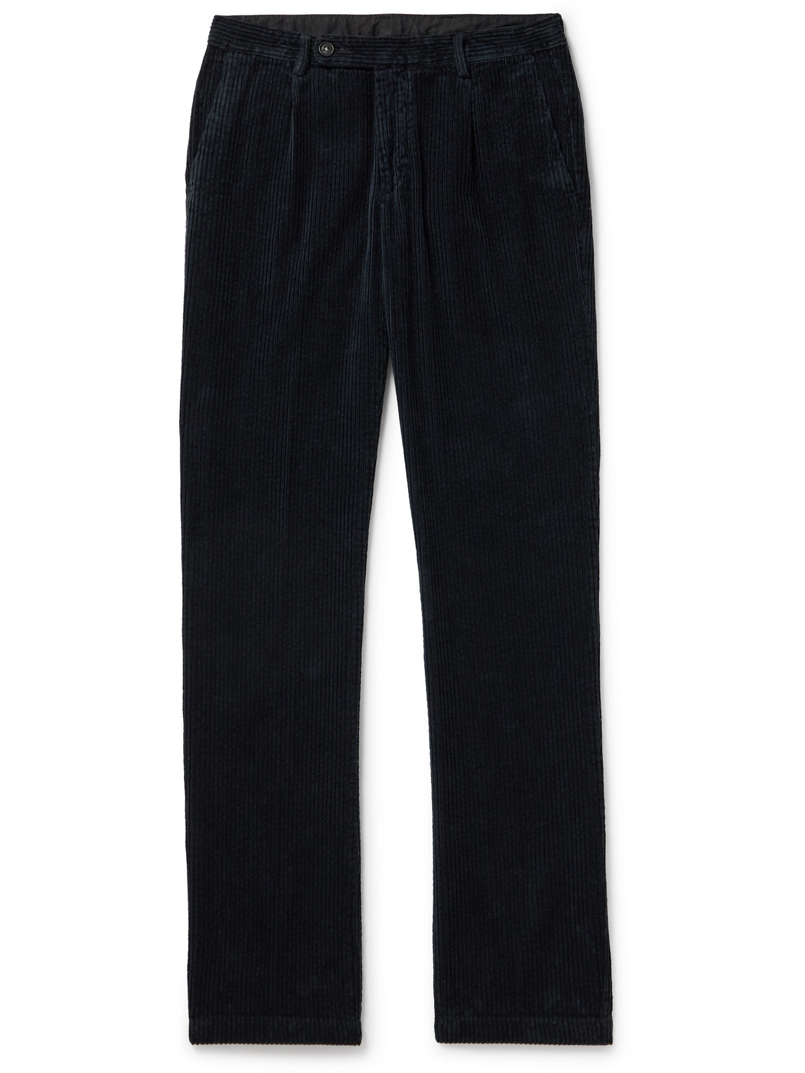 Massimo Alba - Winch2 Straight-Leg Pleated Cotton-Corduroy Trousers - Men - Blue - IT 46 von Massimo Alba