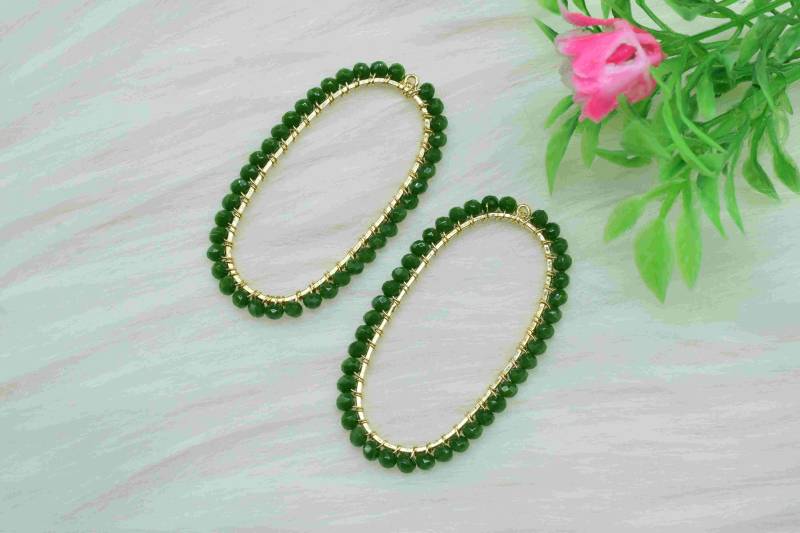 Natürliche Smaragd Perlen Finden Verbinder, Oval Anhänger Komponente, Handgefertigte Verbinder, Finde Halskette, Perlen Komponente, Smaragd Schmuck von MassyJewelsIN