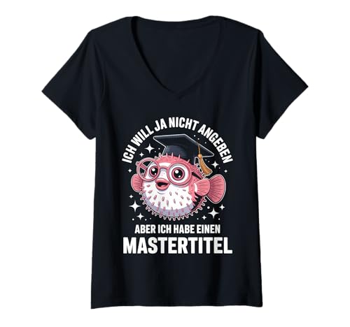 Damen Studium Prüfung Bestanden Lustiges Master Abschlussgeschenk T-Shirt mit V-Ausschnitt von Master Abschluss Geschenke - Studenten & Dozenten