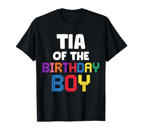 Tia of The Birthday Boy, Baumeister, Steine, Blöcke T-Shirt von Master Builder Boy's Family Matching Tee Store