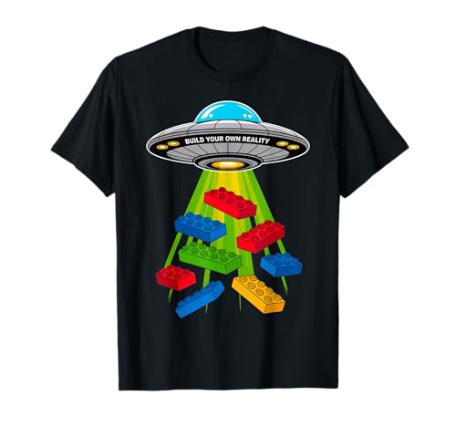 Lustige Alien UFO Master Builder Bricks Blocks Kinder Geschenke T-Shirt von Master Builder Family Birthday Kids Toddler Gifts