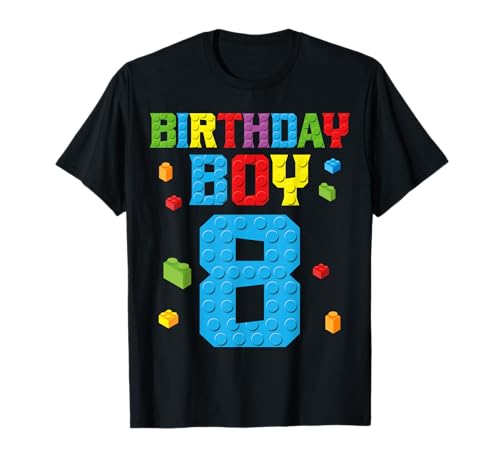 Master Builder 8th Birthday Boy 8 Eight Year Building Bricks T-Shirt Master Builder 8th Birthday Boy 8 Eight Year Building Bricks T-Shirt von Master Builder Family Matching Shirt Gifts Idea