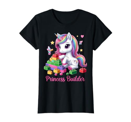 Prinzessin Builder Einhorn für Mädchen - Bausteine Steine T-Shirt Prinzessin Builder Einhorn für Mädchen - Bausteine Steine T-Shirt von Master Builder unicorn Multicolor for girl, women