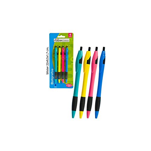Masterclass – Automatischer Kugelschreiber blau, 4 Stück, sortiert von Master Class
