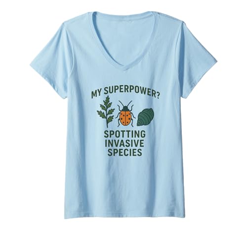 Damen Meine Superkraft entdeckt invasive Arten — Naturforscher T-Shirt mit V-Ausschnitt Damen Meine Superkraft entdeckt invasive Arten — Naturforscher T-Shirt mit V-Ausschnitt von Master Naturalist Stuff