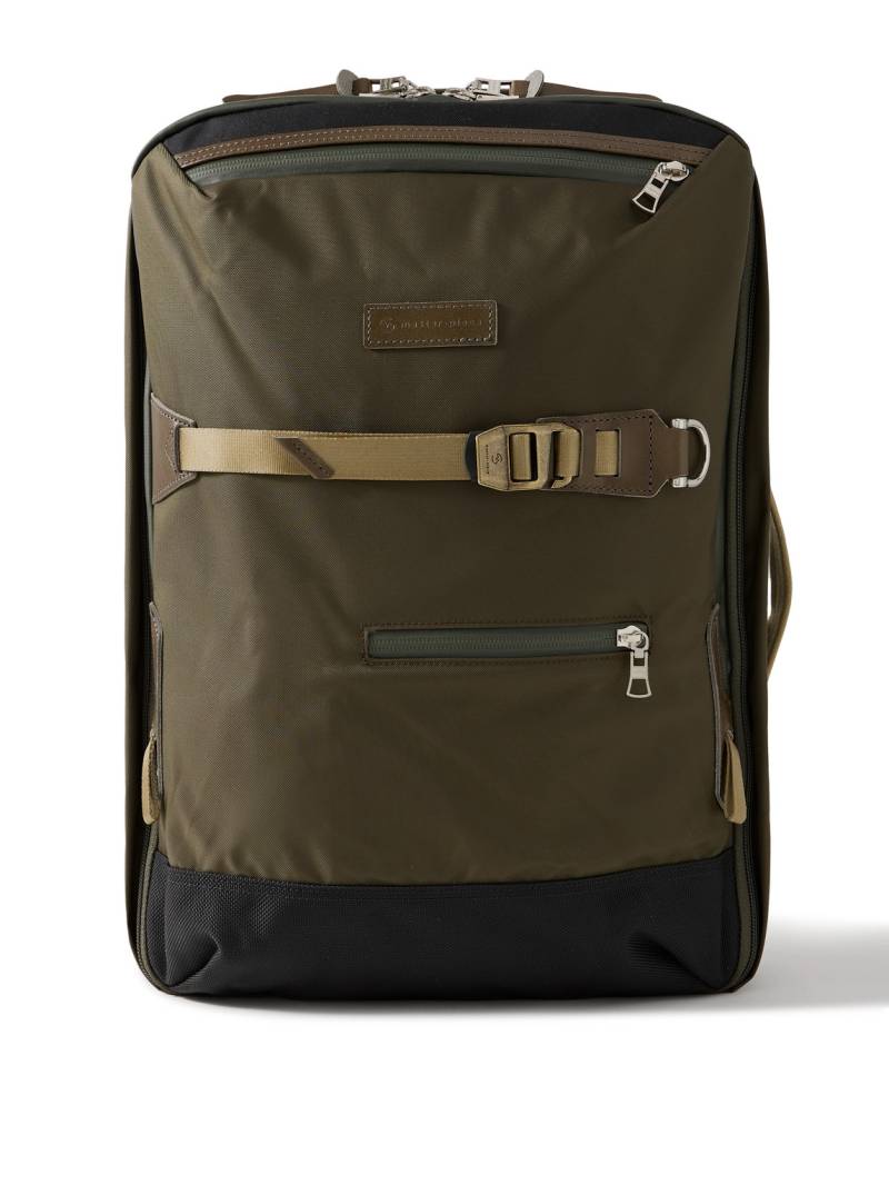 Master-Piece - Potential 2-Way Leather and Webbing-Trimmed CORDURA® MasterTeX Backpack - Men - Green von Master-Piece