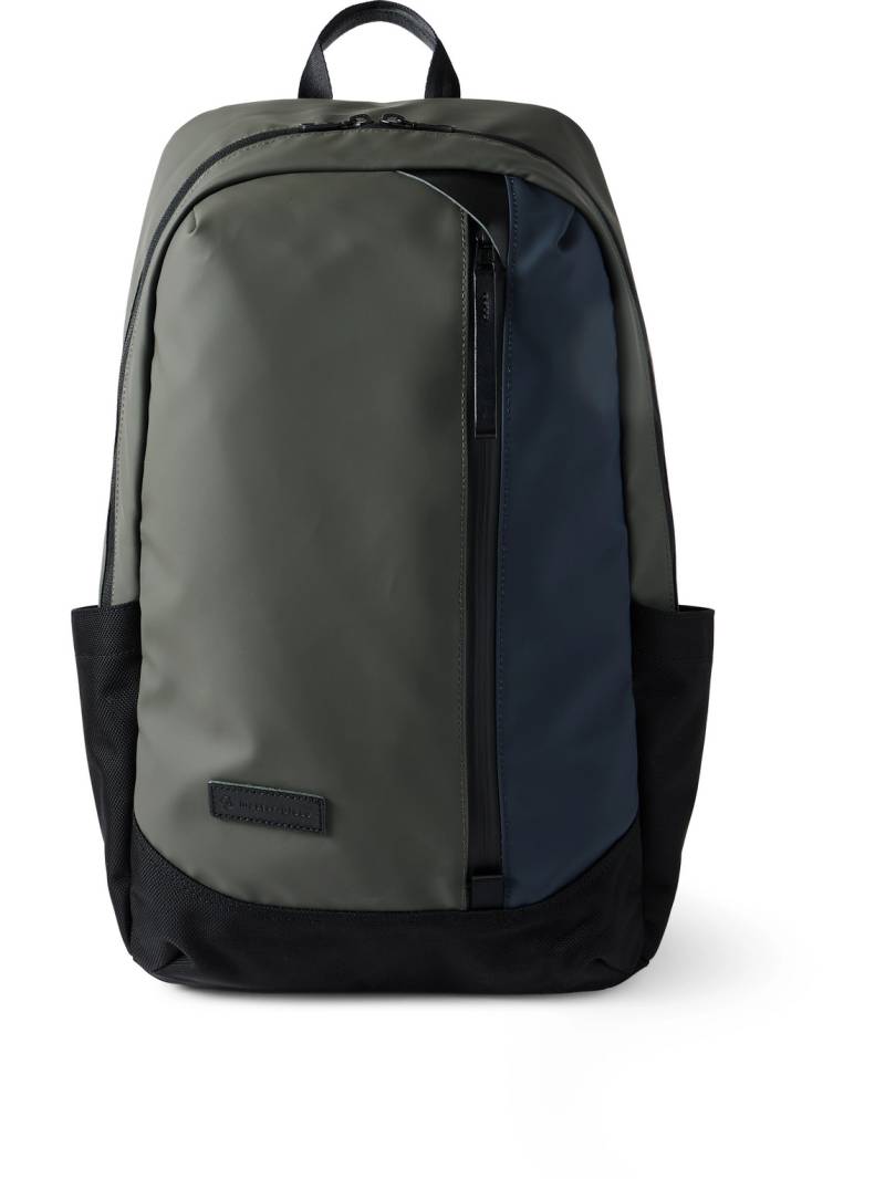 Master-Piece - Slick Logo-Appliquéd Leather and CORDURA® Ballistic Nylon Backpack - Men - Gray von Master-Piece