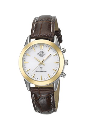 Master Time Funk Quarz Damen Uhr Analog mit Leder Armband MTLS-10325-12L von Master Time