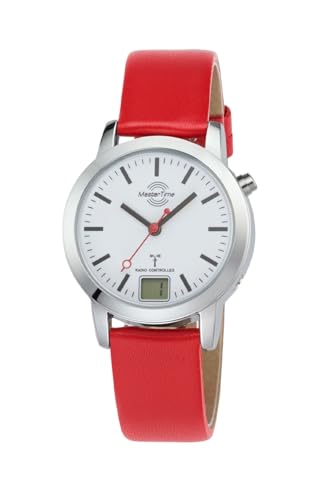 Master Time Funk Quarz Damen Uhr Analog mit digitalem Datum mit Leder Armband MTLA-10918-11L von Master Time