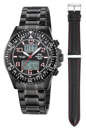 Master Time Funk Quarz Herren Uhr Analog-Digital mit Edelstahl Armband MTGA-10921-22M von Master Time