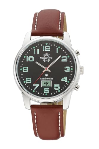 Master Time Funk Quarz Herren Uhr Analog-Digital mit Leder Armband MTGA-10426-22L von Master Time