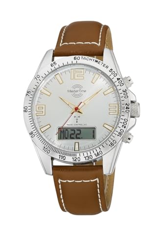 Master Time Funk Quarz Herren Uhr Analog-Digital mit Leder Armband MTGA-10877-42L von Master Time
