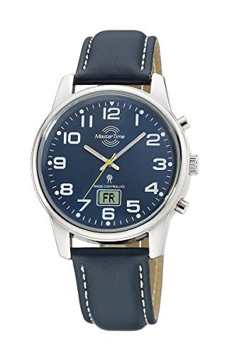 Master Time Funk Quarz Herren Uhr Analog mit digitalem Datum mit Leder Armband MTGA-10815-31L von Master Time