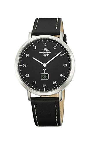 Master Time Funk Quarz Herren Uhr Analog mit digitalem Datum mit Leder Armband MTGS-10704-32L von Master Time
