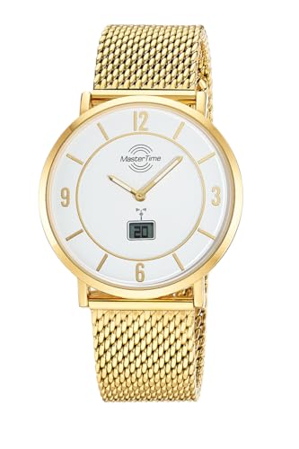 Master Time Funk Quarz Herren Uhr Analog mit digitalem Datum und Milanaise Armband MTGA-10948-12M von Master Time