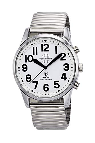 Master Time Funk Quarz Sprechende Herren Uhr Analog mit Metall Armband MTGA-10691-61M von Master Time