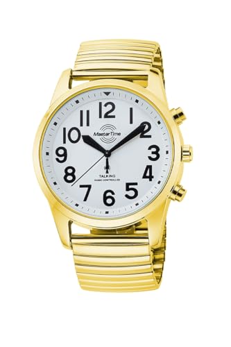 Master Time Funk Quarz Sprechende Herren Uhr Analog mit Metall Armband MTGA-10941-12Z von Master Time