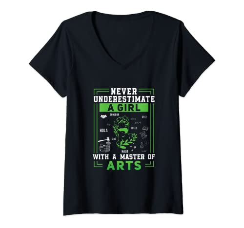 Damen Master of Arts Abschluss T-Shirt mit V-Ausschnitt von Master of Arts Geschenke