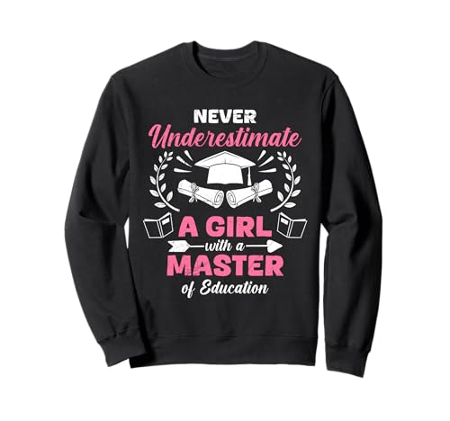 Masterabschluss NEVER UNDERESTIMATE A WOMAN WITH M ED Sweatshirt Masterabschluss NEVER UNDERESTIMATE A WOMAN WITH M ED Sweatshirt von Master of Education Geschenk Abschluss T-Shirt