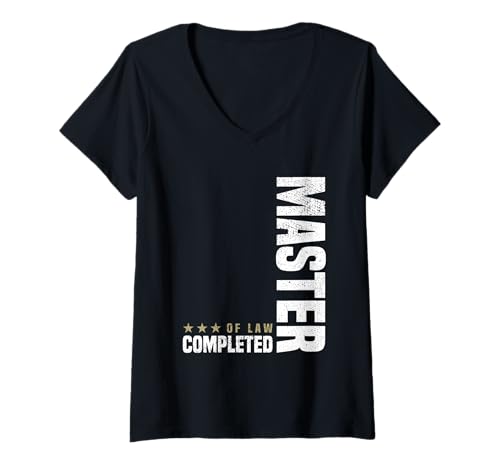 Damen Masterfeier Studium Abschluss Glückwunsch Master Of Law T-Shirt mit V-Ausschnitt von Master of Law Geschenk & Masterfeier