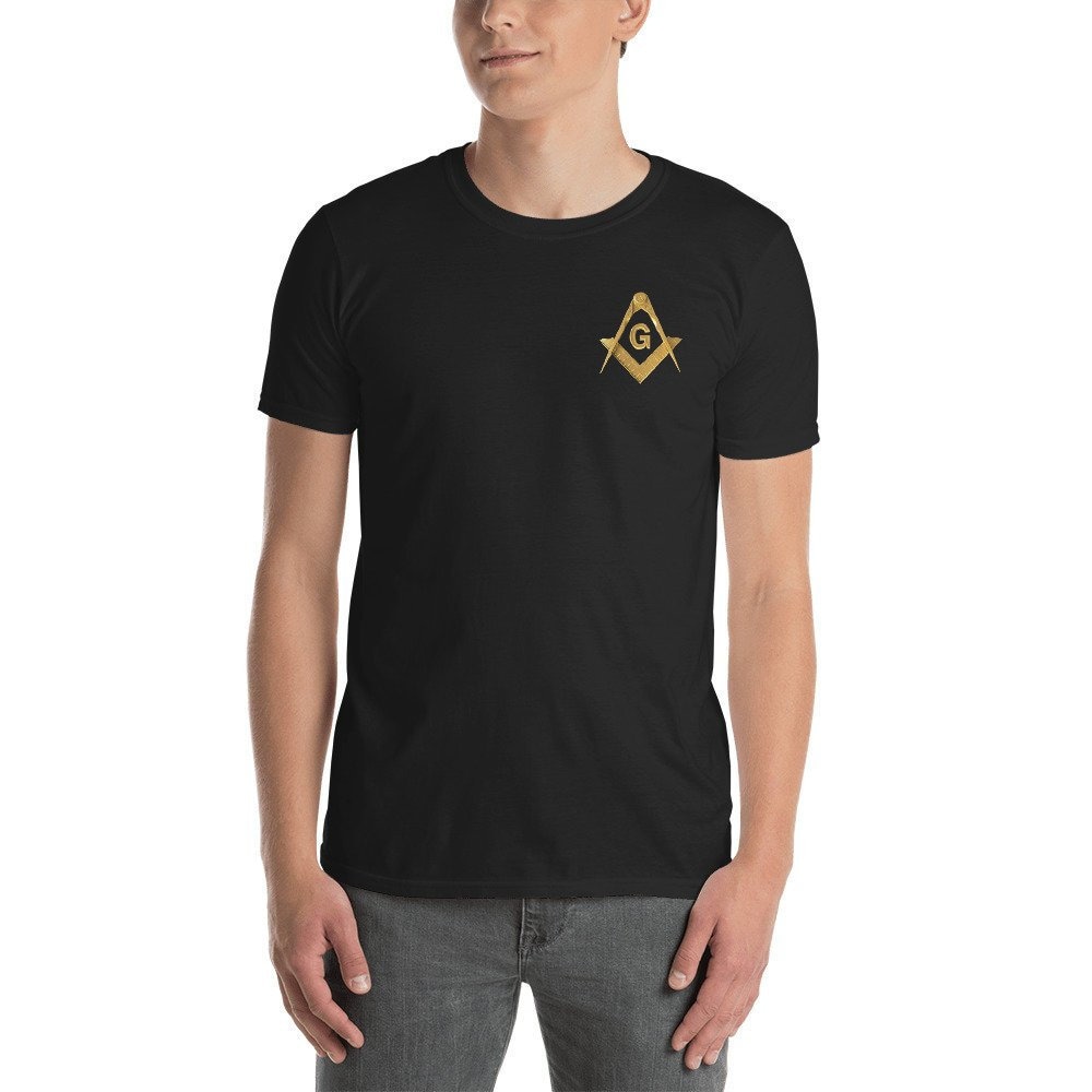 Masonic Freimaurer Shirt, Gold Quadrat & Kompass, Shirt von MasterMasonMade