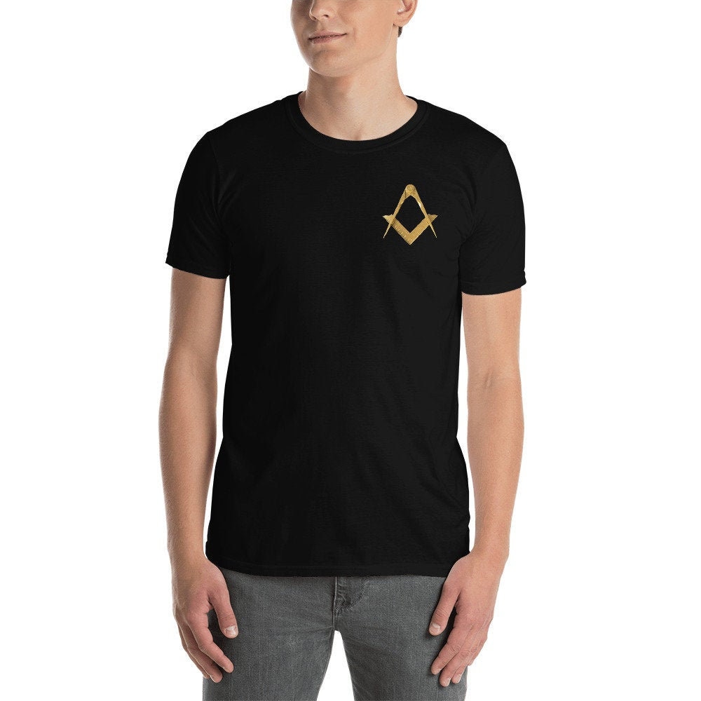 Masonic Freimaurer Shirt, Gold Quadrat & Kompass, Shirt von MasterMasonMade