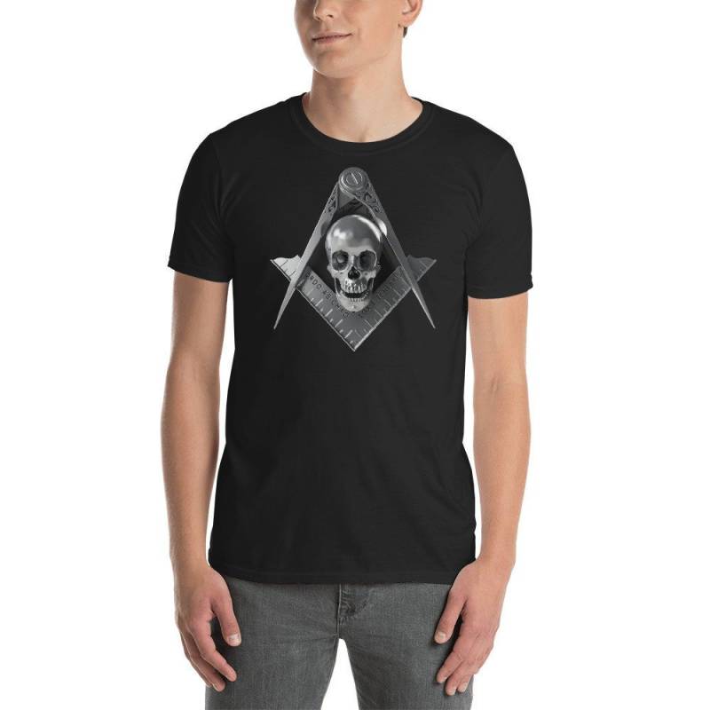 Masonic Freimaurer Shirt, Silver Skull Winkel & Kompass, Shirt von MasterMasonMade