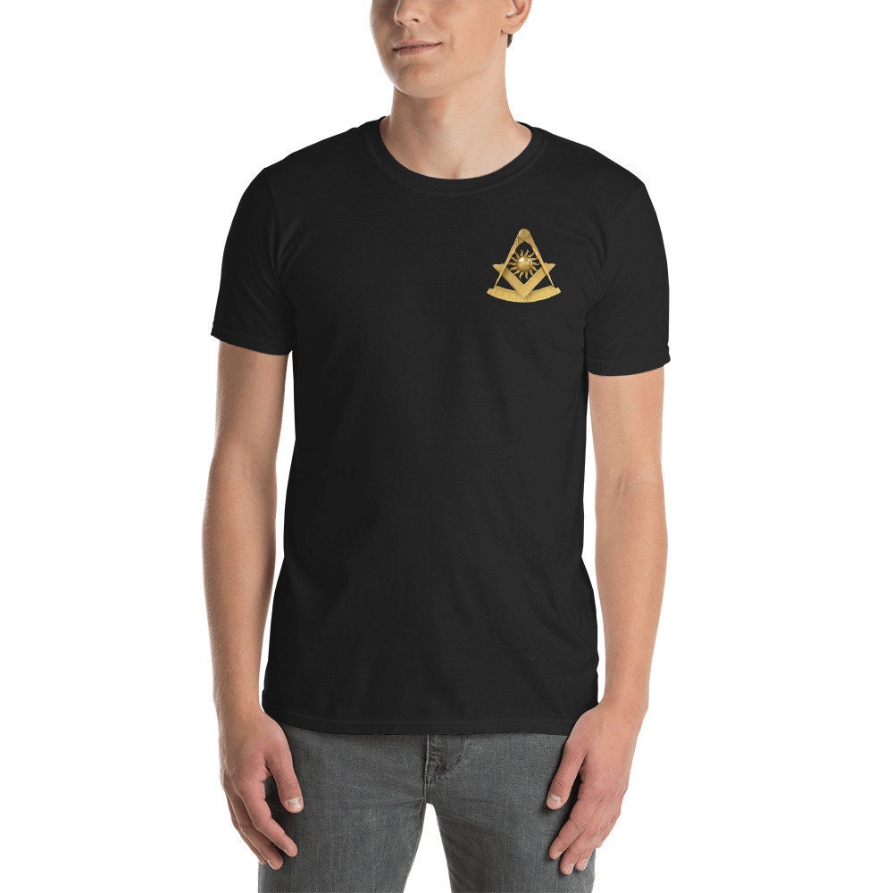 Masonic Past Master Shirt, Gold Square & Kompass Emblem, Freimaurer Shirt von MasterMasonMade