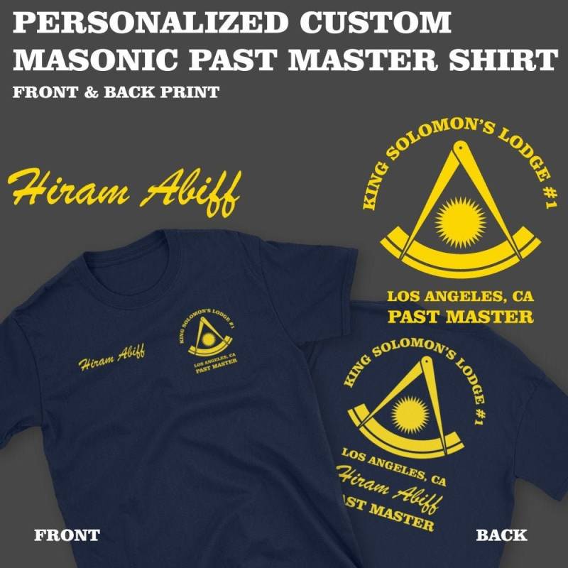Personalisierte Masonic Past Master Shirt, Benutzerdefinierte Winkel & Kompass, Freimaurer Schrift Zurück Sm-3xl von MasterMasonMade