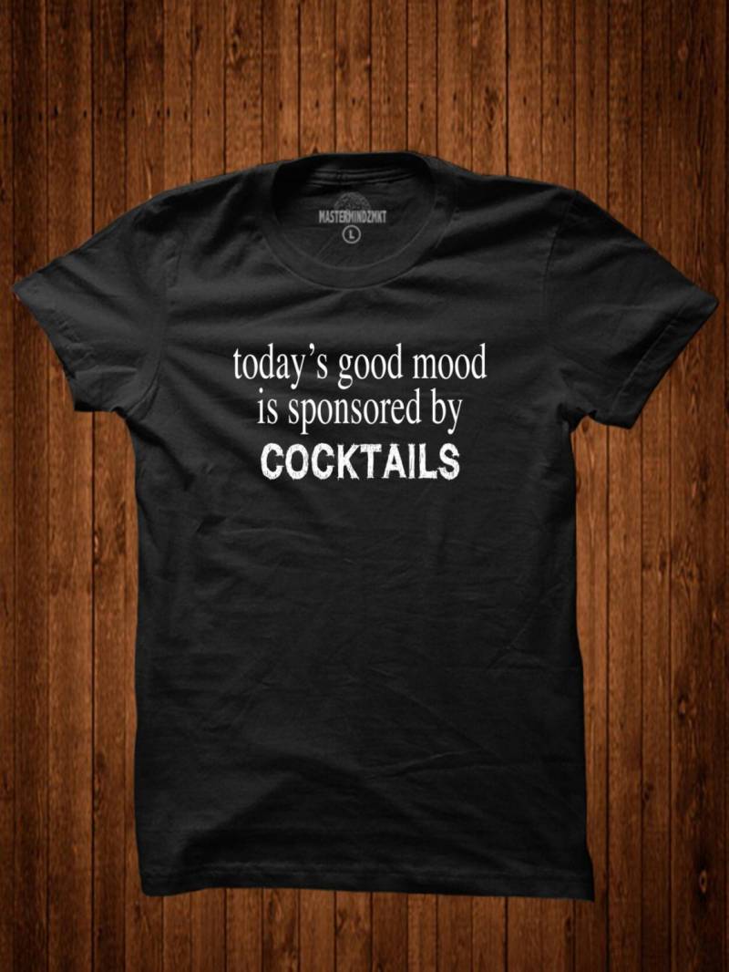 Heute Ist Gute Laune Gesponsert Von Cocktails, Slogan T-Shirt, Unisex-T - Shirt, Party-Kleidung, Trinken Bekleidung, Spaß Kleidung, Alkohol Humor von MasterMindzMarket