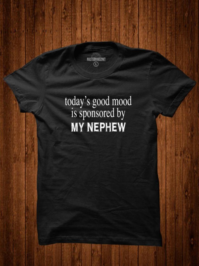 Heute Ist Gute Laune Gesponsert Von Mein Neffe Shirt, Geschenkidee, Slogan-T-Shirt, Familie Bekleidung, Geschenk Für Onkel, Tante von MasterMindzMarket