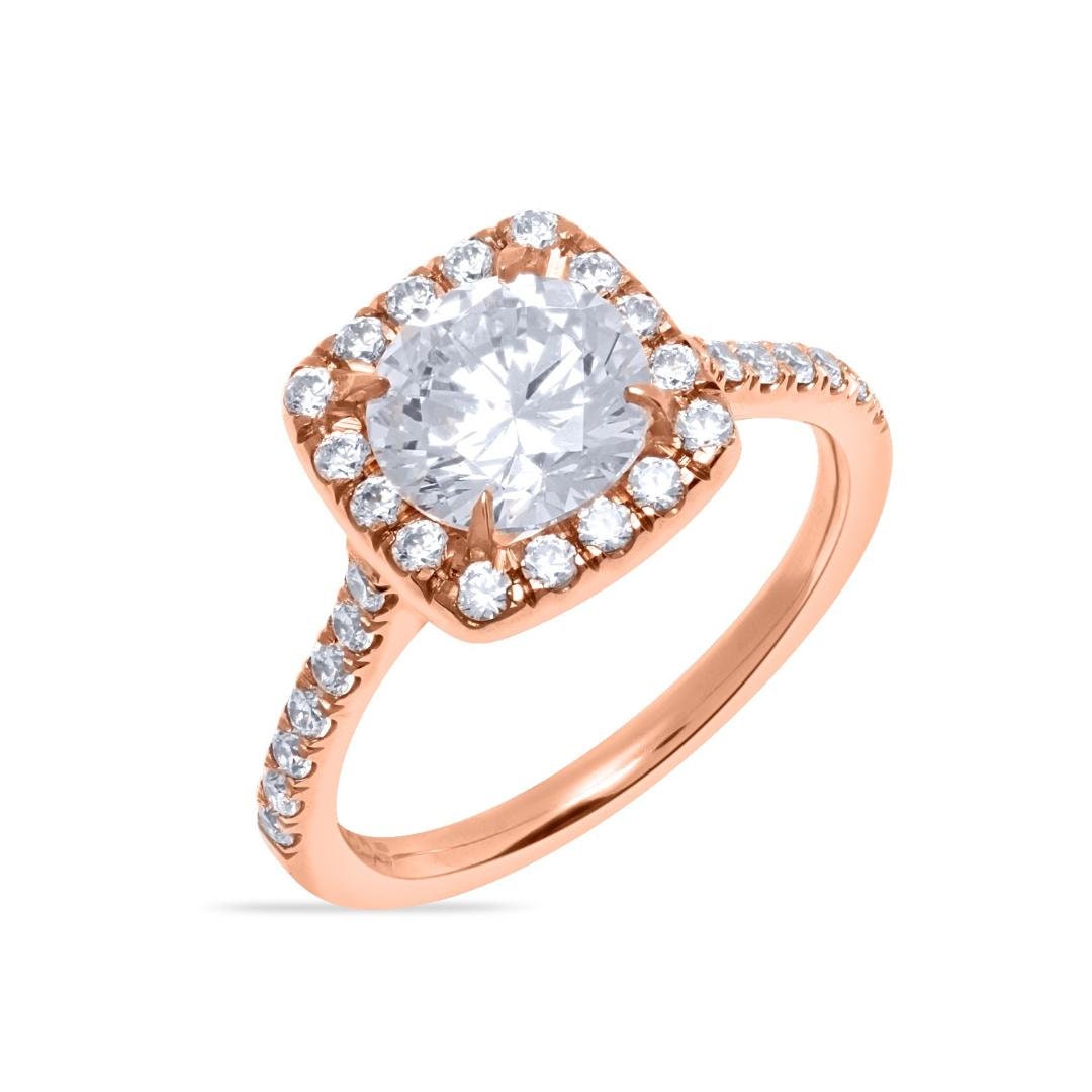 14Kt Rose Gold Und Diamanten Verlobungsring Mit 1, 35Ct Moissanite Zentrum von MasterPieceJewelers