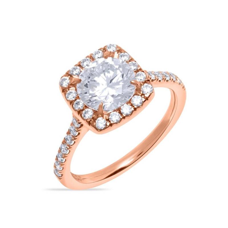 14Kt Rose Gold Und Diamanten Verlobungsring Mit 1, 35Ct Moissanite Zentrum von MasterPieceJewelers