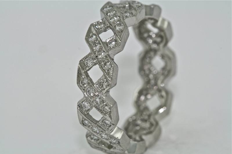 Platinum - Und Diamond-Art-Deco Design Ehering von MasterPieceJewelers