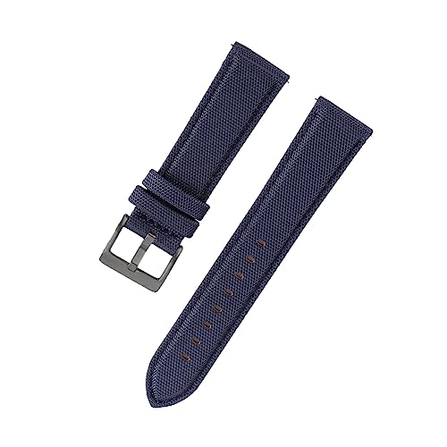 MasterUnion Uhrenarmband Nylon Leder Schnellverschluss Uhrenarmband 22 mm 20 mm Uhrenarmband, Blau 1, 20mm von MasterUnion