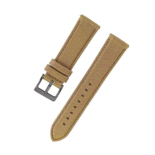 MasterUnion Uhrenarmband Nylon Leder Schnellverschluss Uhrenarmband 22 mm 20 mm Uhrenarmband, Khaki 1, 22mm von MasterUnion