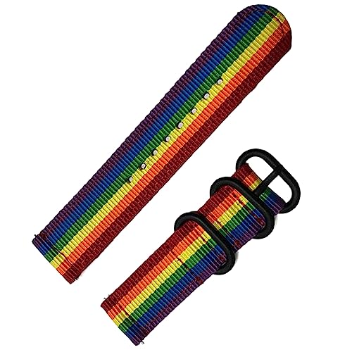 MasterUnion Uhrenarmband aus gewebtem Nylon, 18-24 mm, Regenbogen, 18mm von MasterUnion