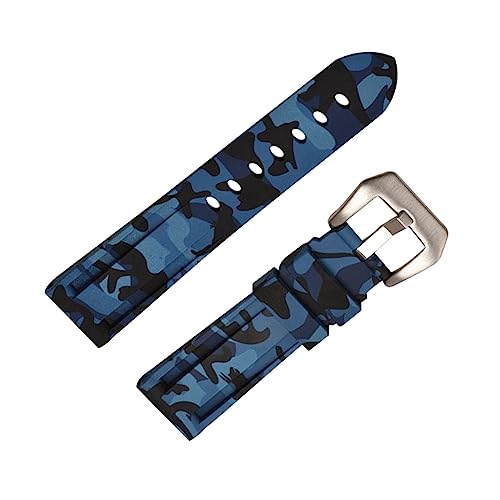 Uhrenarmband, Camouflage-Gu mmiband, 20-26 mm, wasserdichtes Armband, Uhrenarmband, Blaues Silber, 26mm von MasterUnion