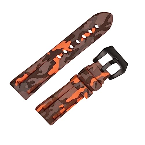 Uhrenarmband, Camouflage-Gu mmiband, 20-26 mm, wasserdichtes Armband, Uhrenarmband, Orangefarbener Hintergrund, 20mm von MasterUnion